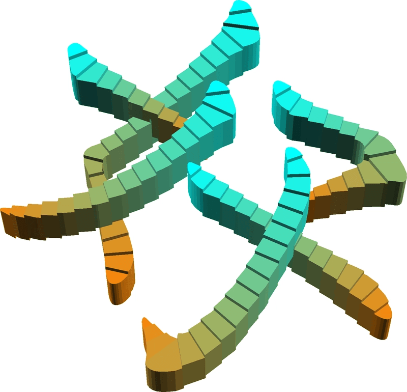 A low-segment 3D model of the Chinese character 好