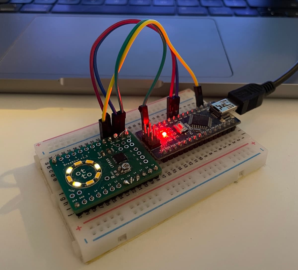 The breakout board working