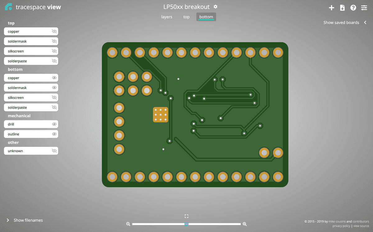 Screenshot of the back of the board